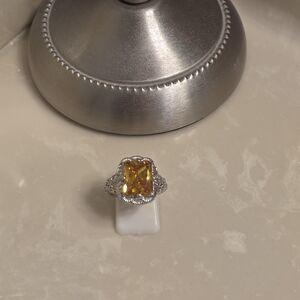 Silver Citrine Ring Size 7